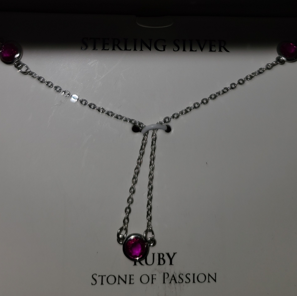 Natural Ruby Ladder Necklace